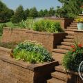 Tiered Retaining Walls and Matching Steps