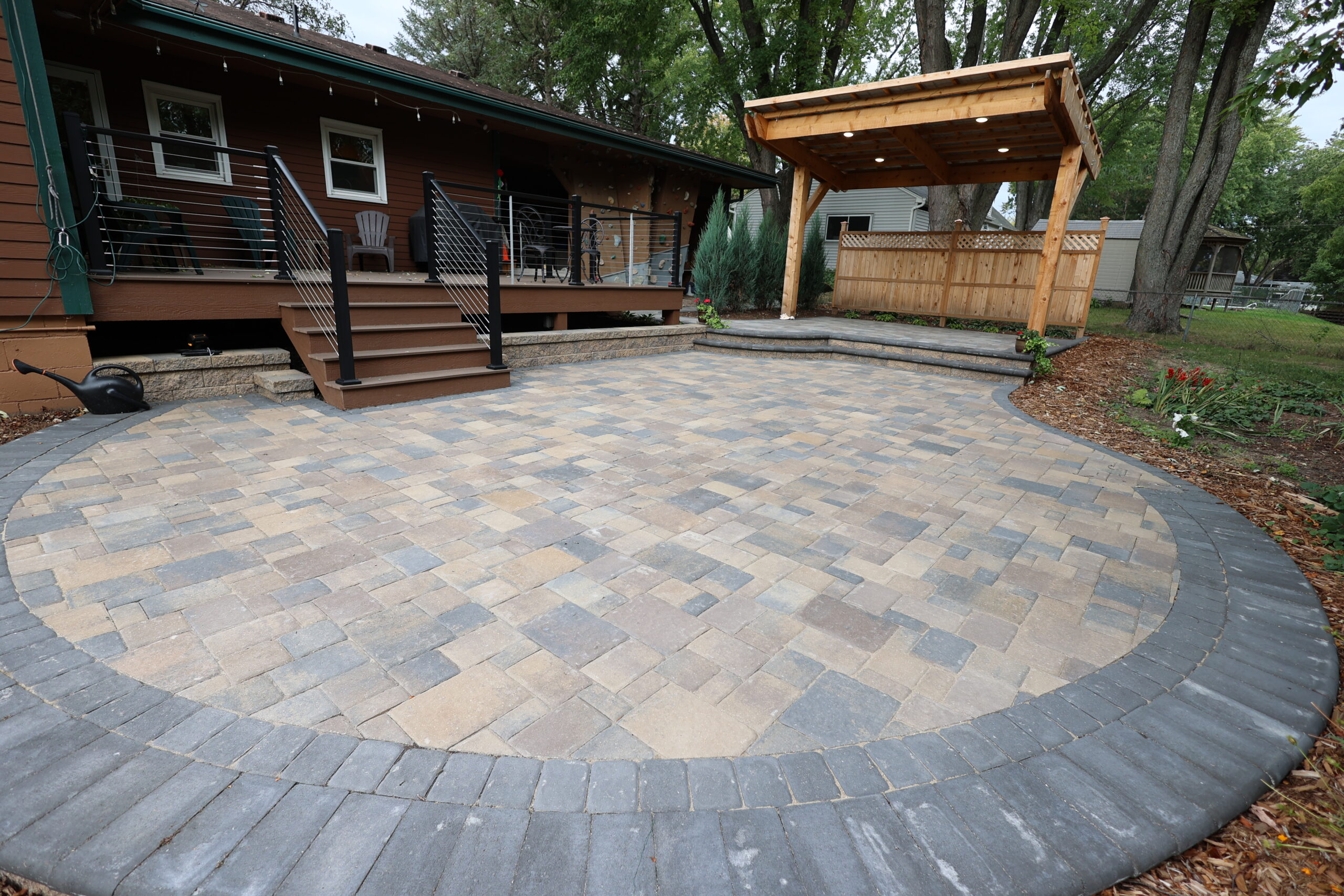 Paver patio with pergola built in Oakdale MN